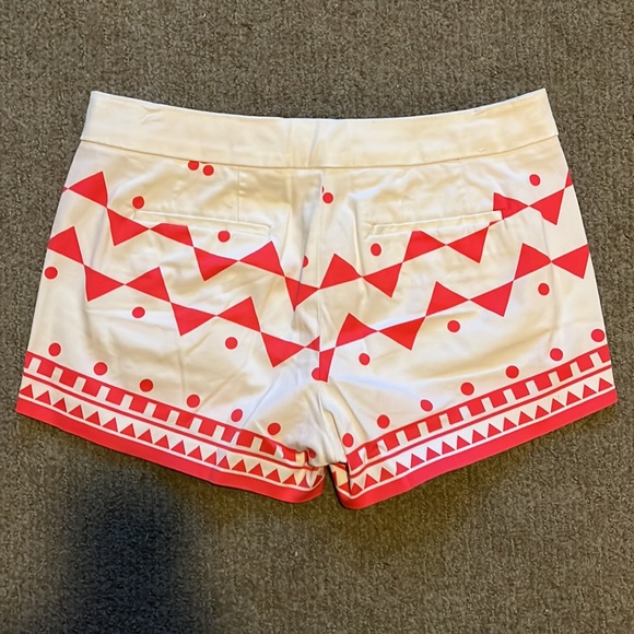 J. Crew Geometric Pink and White Shorts size 6 - Picture 2 of 3